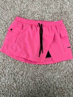 PINK Victoria's Secret Bright Pink Athletic Skort with Black Drawcord